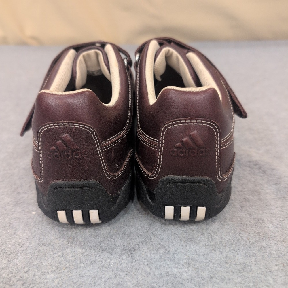 Adidas Burgundy Leather Golf Shoes Hook and Loop Closure Men's 8.5 - Picture 3 of 5